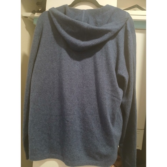 Johnnie O Dearborn 100% Cashmere Hoodie Hooded Sweater Mens M Blue Logo - Picture 4 of 4